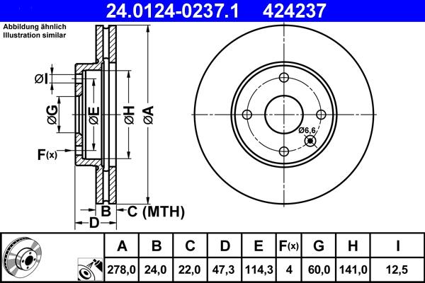 ATE 24.0124-0237.1 - Тормозной диск autosila-amz.com