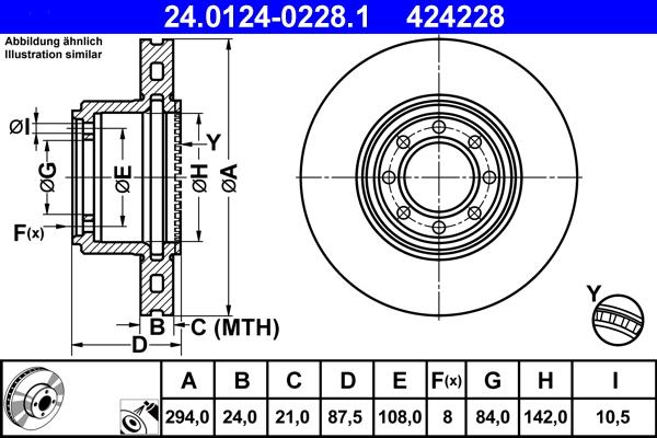 ATE 24.0124-0228.1 - Тормозной диск autosila-amz.com