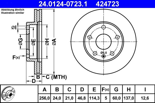ATE 24.0124-0723.1 - Тормозной диск autosila-amz.com