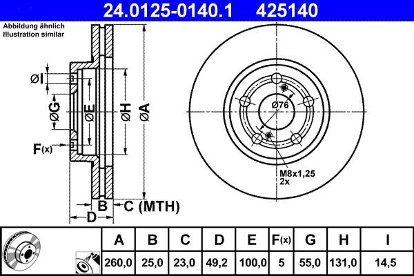 ATE 24.0125-0140.1 - Тормозной диск autosila-amz.com