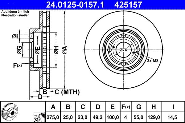ATE 24.0125-0157.1 - Тормозной диск autosila-amz.com