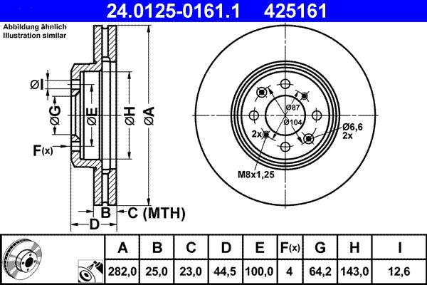 ATE 24.0125-0161.1 - Тормозной диск autosila-amz.com