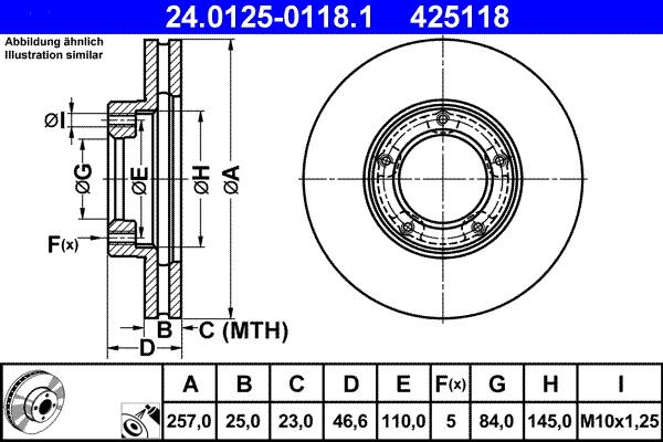 ATE 24.0125-0118.1 - Тормозной диск autosila-amz.com