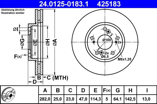 ATE 24.0125-0183.1 - Тормозной диск autosila-amz.com