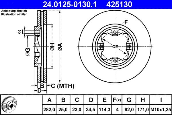 ATE 24.0125-0130.1 - Тормозной диск autosila-amz.com