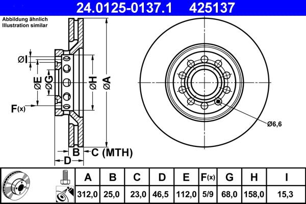 ATE 24.0125-0137.1 - Тормозной диск autosila-amz.com