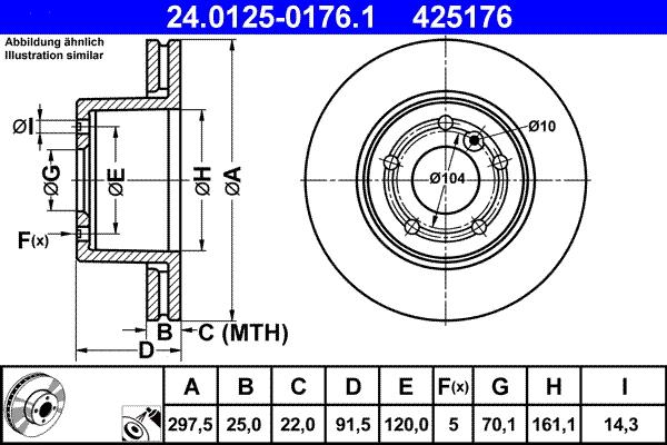 ATE 24.0125-0176.1 - Тормозной диск autosila-amz.com