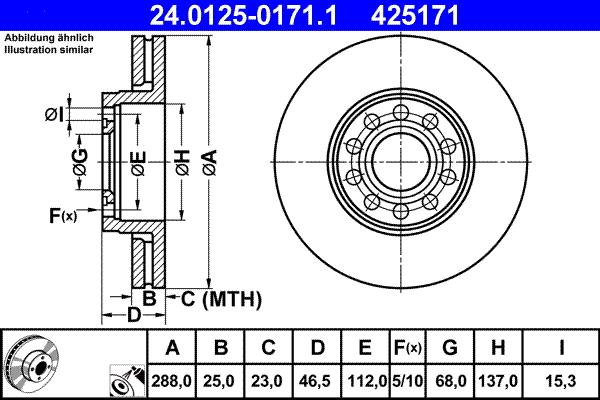 ATE 24.0125-0171.1 - Тормозной диск autosila-amz.com