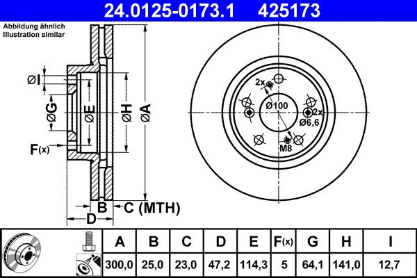 ATE 24.0125-0173.1 - Тормозной диск autosila-amz.com