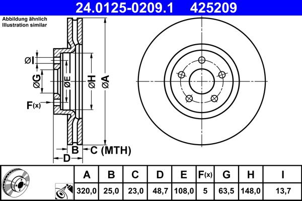 ATE 24.0125-0209.1 - Тормозной диск autosila-amz.com