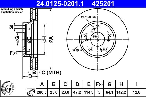 ATE 24.0125-0201.1 - Тормозной диск autosila-amz.com