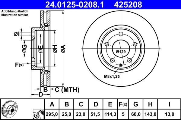 ATE 24.0125-0208.1 - Тормозной диск autosila-amz.com