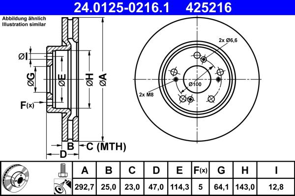 ATE 24.0125-0216.1 - Тормозной диск autosila-amz.com