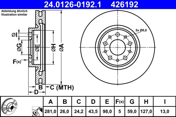 ATE 24.0126-0192.1 - Тормозной диск autosila-amz.com