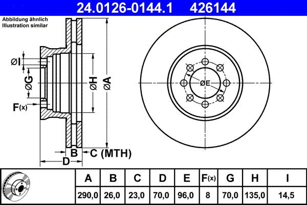 ATE 24.0126-0144.1 - Тормозной диск autosila-amz.com