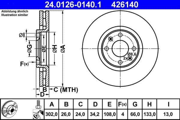 ATE 24.0126-0140.1 - Тормозной диск autosila-amz.com