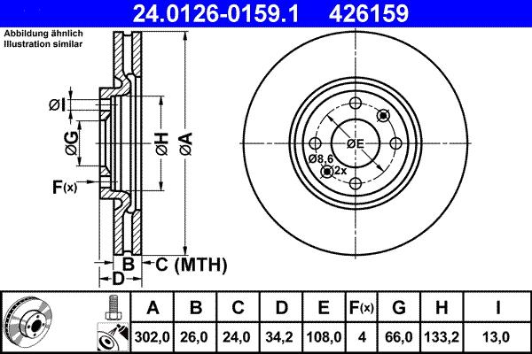 ATE 24.0126-0159.1 - Тормозной диск autosila-amz.com