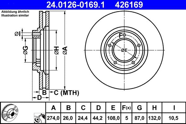 ATE 24.0126-0169.1 - Тормозной диск autosila-amz.com