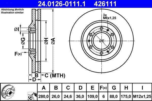 ATE 24.0126-0111.1 - Тормозной диск autosila-amz.com