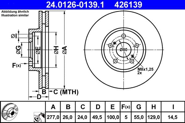 ATE 24.0126-0139.1 - Тормозной диск autosila-amz.com