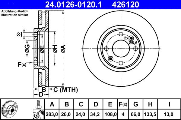 ATE 24.0126-0120.1 - Тормозной диск autosila-amz.com