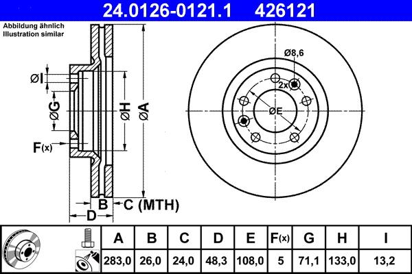 ATE 24.0126-0121.1 - Тормозной диск autosila-amz.com
