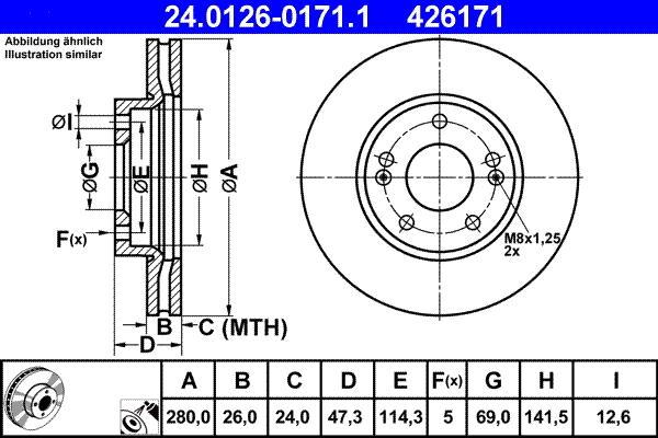 ATE 24.0126-0171.1 - Тормозной диск autosila-amz.com