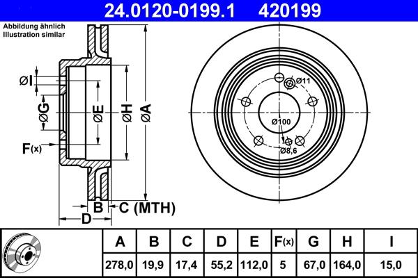 ATE 24.0120-0199.1 - Тормозной диск autosila-amz.com