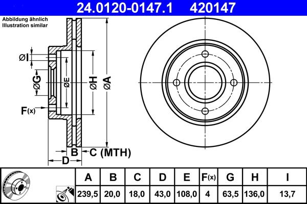 ATE 24.0120-0147.1 - Тормозной диск autosila-amz.com