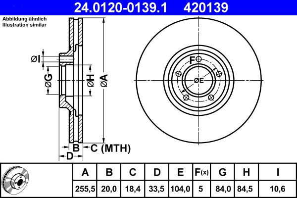 ATE 24.0120-0139.1 - Тормозной диск autosila-amz.com