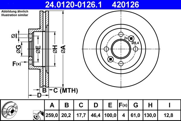 ATE 24.0120-0126.1 - Тормозной диск autosila-amz.com