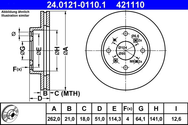 ATE 24.0121-0110.1 - Тормозной диск autosila-amz.com