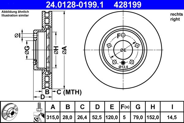 ATE 24.0128-0199.1 - Тормозной диск autosila-amz.com