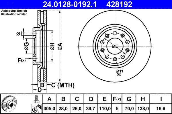 ATE 24.0128-0192.1 - Тормозной диск autosila-amz.com