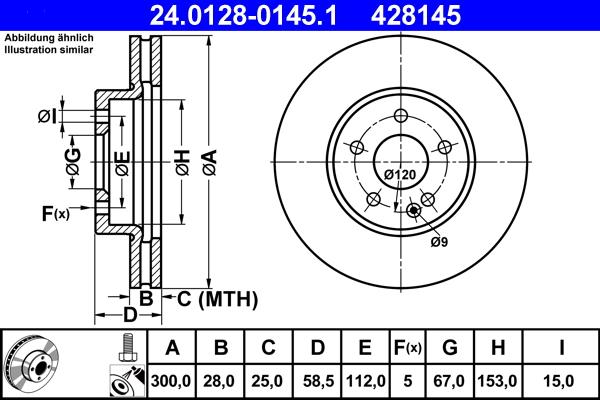 ATE 24.0128-0145.1 - Тормозной диск autosila-amz.com