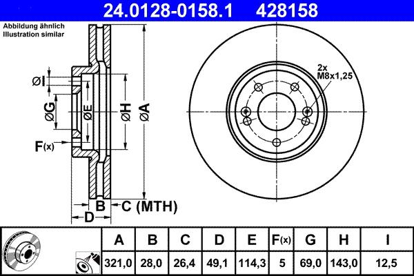 ATE 24.0128-0158.1 - Тормозной диск autosila-amz.com