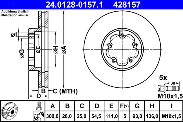 ATE 24.0128-0157.1 - Тормозной диск autosila-amz.com