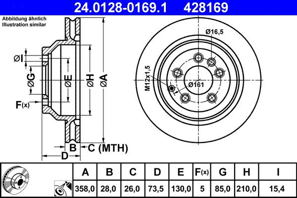 ATE 24.0128-0169.1 - Тормозной диск autosila-amz.com