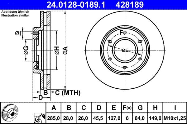 ATE 24.0128-0189.1 - Тормозной диск autosila-amz.com