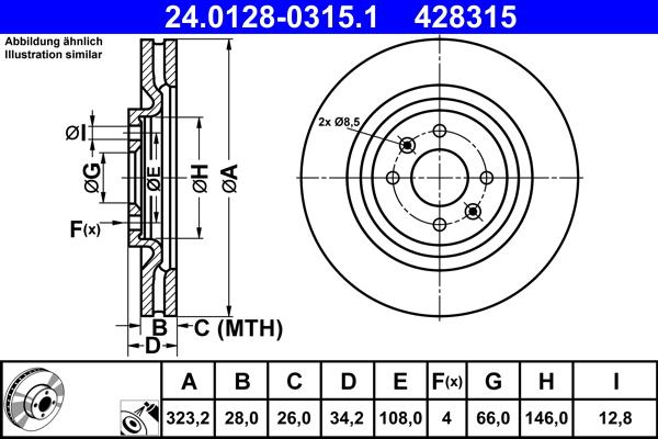 ATE 24.0128-0315.1 - Тормозной диск autosila-amz.com