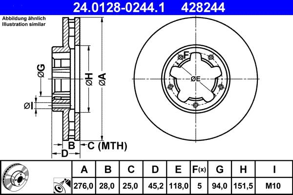 ATE 24.0128-0244.1 - Тормозной диск autosila-amz.com