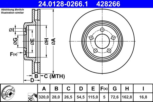 ATE 24.0128-0266.1 - Тормозной диск autosila-amz.com