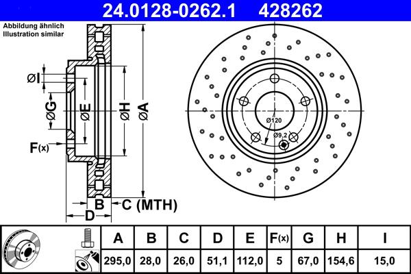 ATE 24.0128-0262.1 - Тормозной диск autosila-amz.com