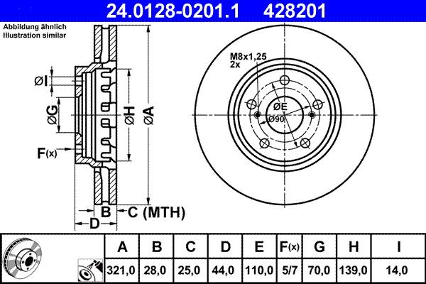 ATE 24.0128-0201.1 - Тормозной диск autosila-amz.com
