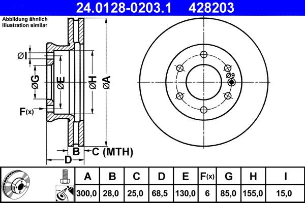 ATE 24.0128-0203.1 - Тормозной диск autosila-amz.com