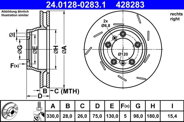 ATE 24.0128-0283.1 - Тормозной диск autosila-amz.com