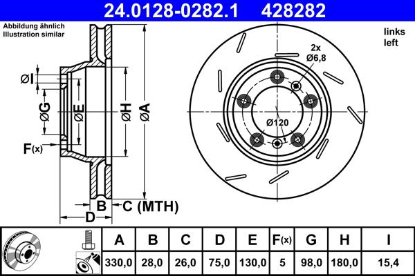 ATE 24.0128-0282.1 - Тормозной диск autosila-amz.com