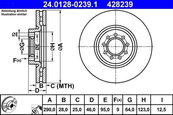 ATE 24.0128-0239.1 - Тормозной диск autosila-amz.com