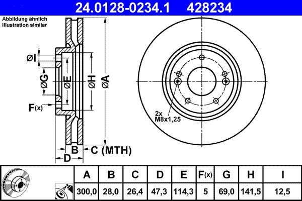 ATE 24.0128-0234.1 - Тормозной диск autosila-amz.com