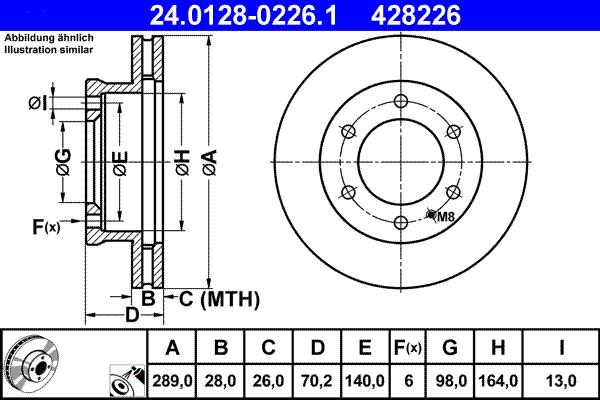 ATE 24.0128-0226.1 - Тормозной диск autosila-amz.com
